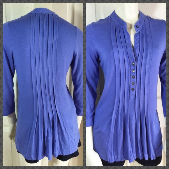 Carmela Achaval pintucked‎ blouse 3/4 sleeve sz 2 - Picture 1 of 7